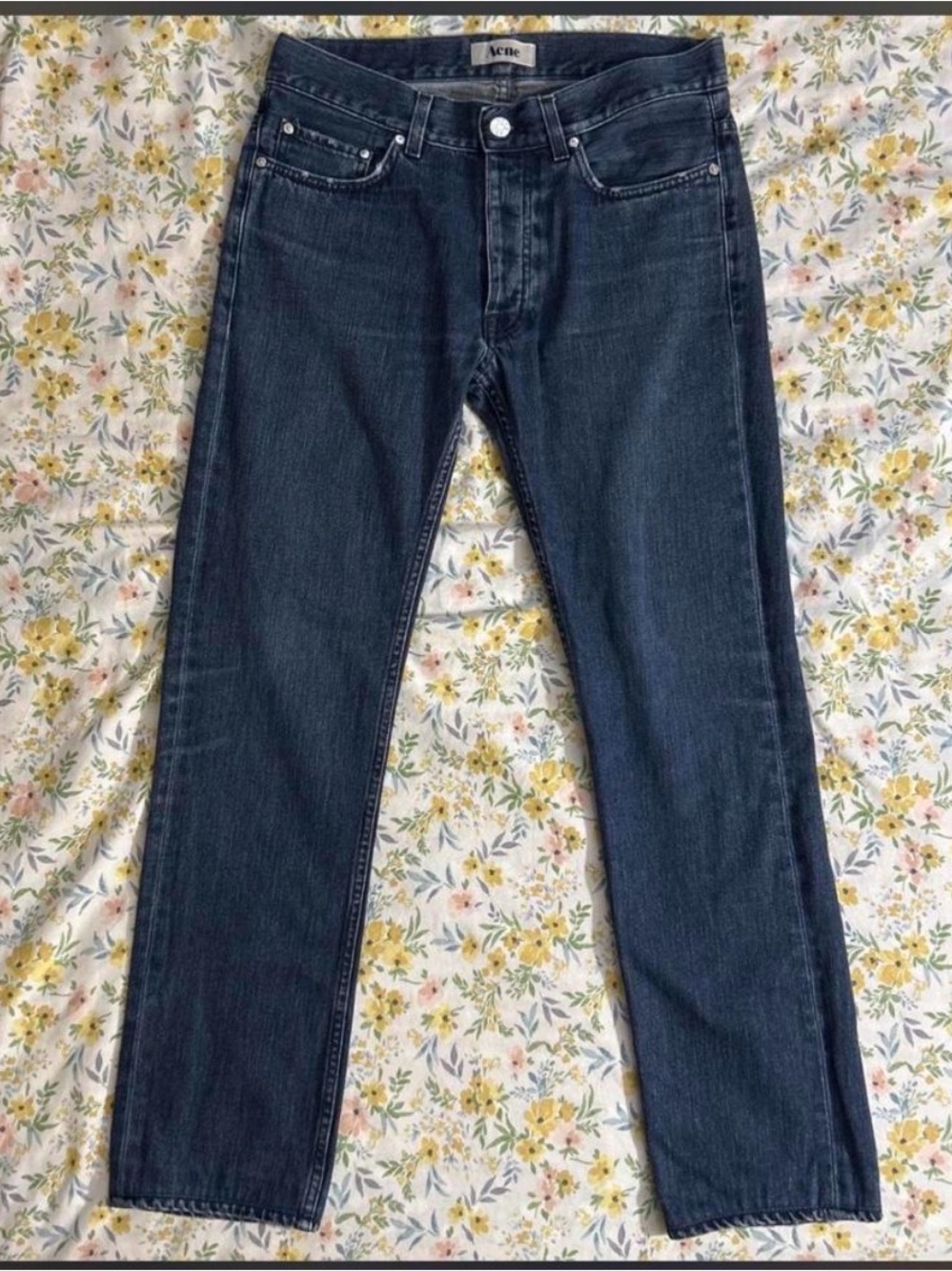 Acne Studios 'Roc Narita" Slim Straight Buttonfly Jeans 31/29